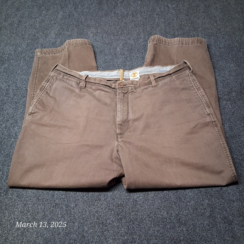 * Timberland Pants‎ Men Size 42x30 Brown Cotton Chinos